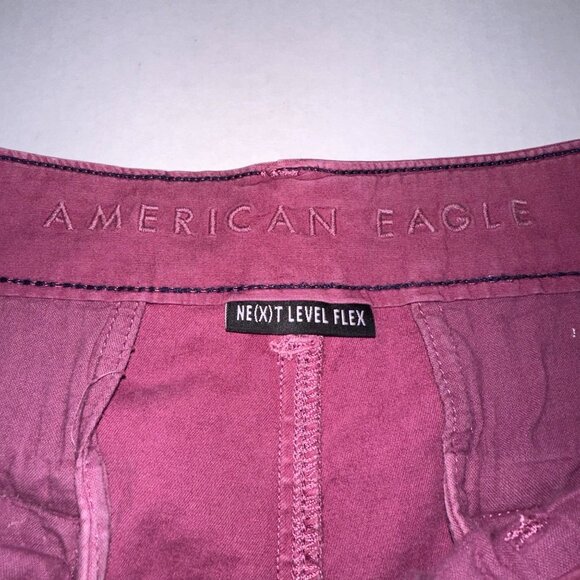 American Eagle Maroon Next‎ Level Flext Classic Chino Shorts w Pockets Mens 33 - Picture 7 of 12